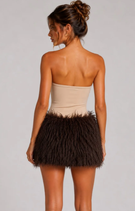 Faux Fur Mini Skirt