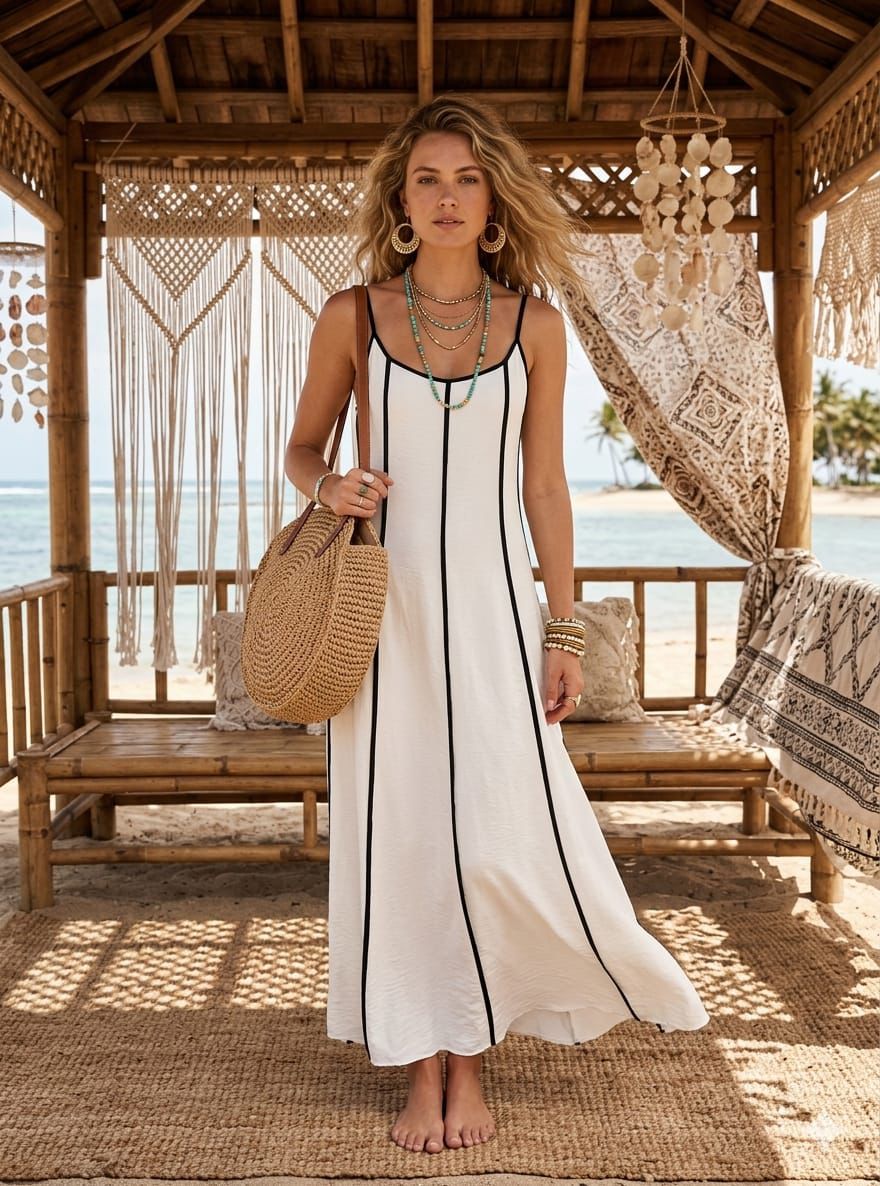 Striped Boho Maxi Dress