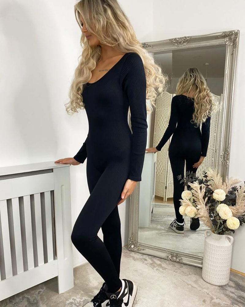 Long Sleeve Seamless Jumpsuit