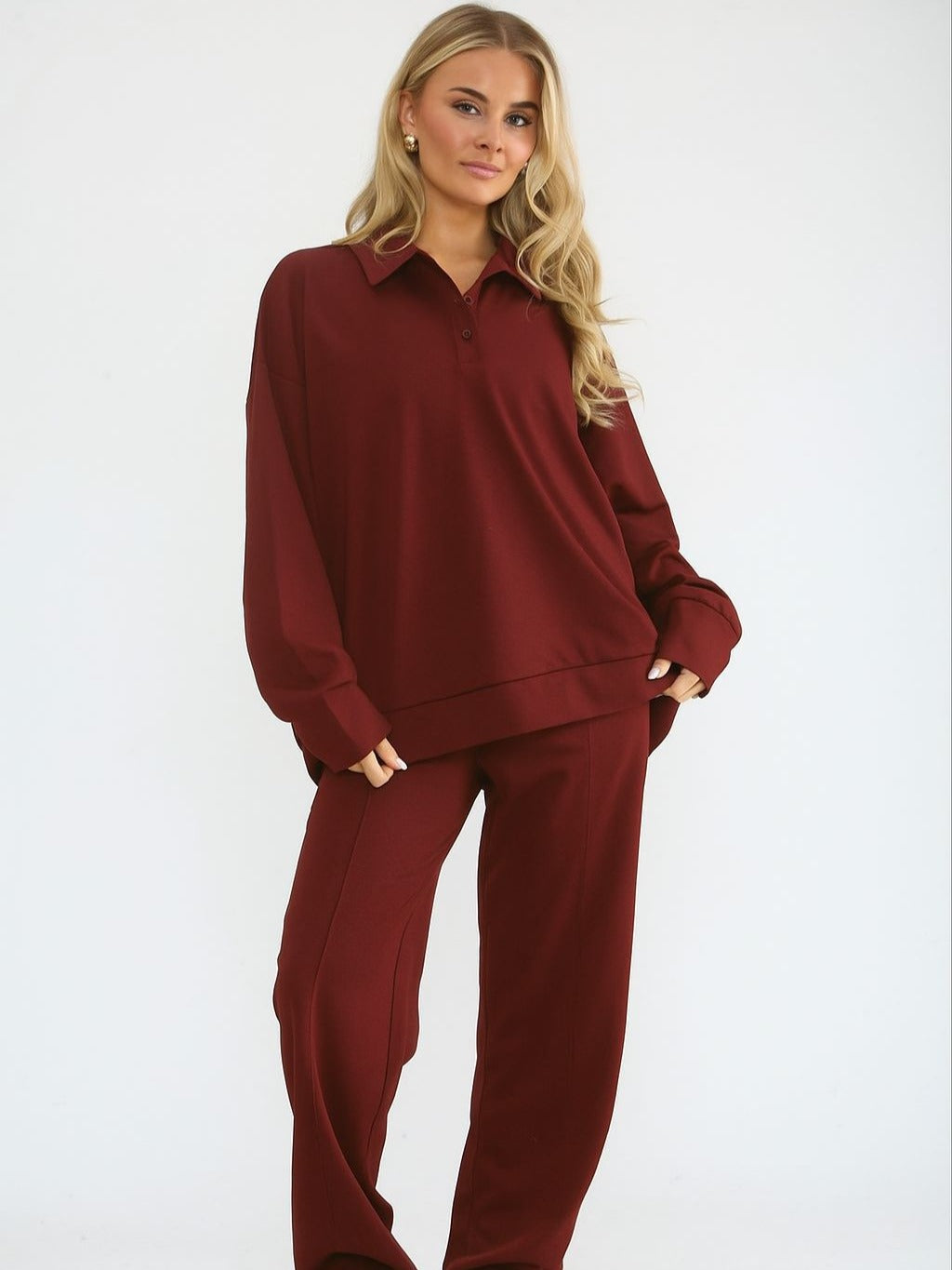 Polo Neck Sweater Tracksuit