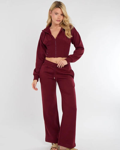 Essential Zip Hoodie & Wide-Leg Pant Set
