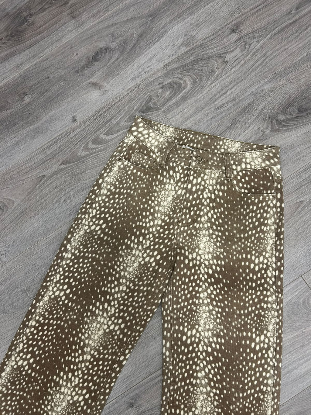 Fawn Print Wide Leg Jeans