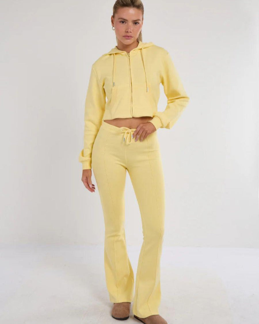 Fitted Zip Hoodie & Flared Jogger Set