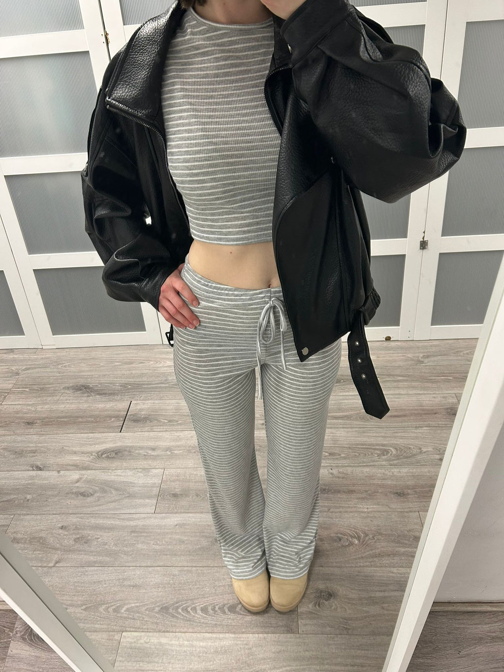 Stripe Cropped Top Lounge Co-Ord Set