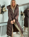 Hooded Longline Belted Puffer Coat
