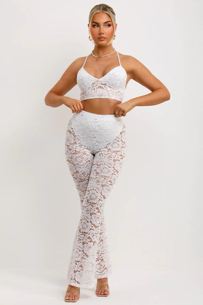 White Lace Trousers Co-Ord Set