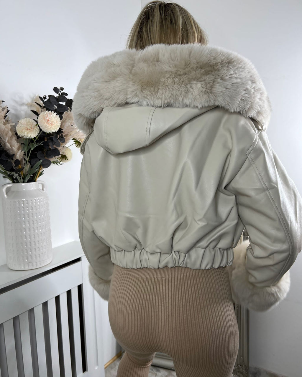 PU Fur Crop Jacket
