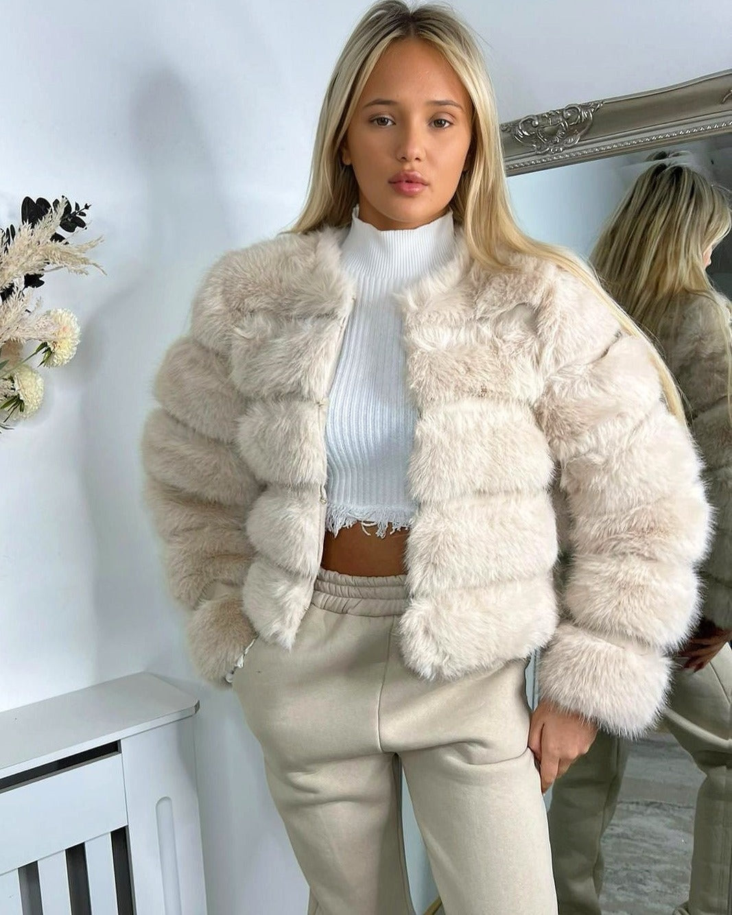 Pelted Faux Fur Jacket