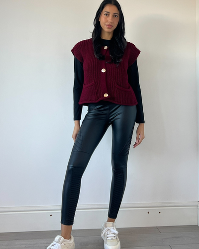 Textured PU Leggings