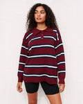Varsity Stripe Knit Polo Sweater