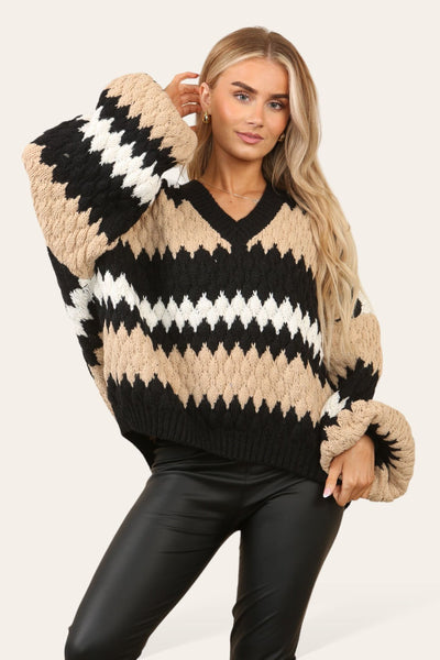 Nude Knitted zigzag print jumper