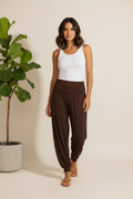 Brown Harem Pants Studio Shot