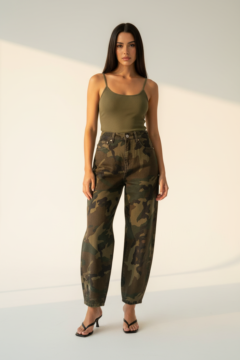 Camo Balloon Jeans - Front