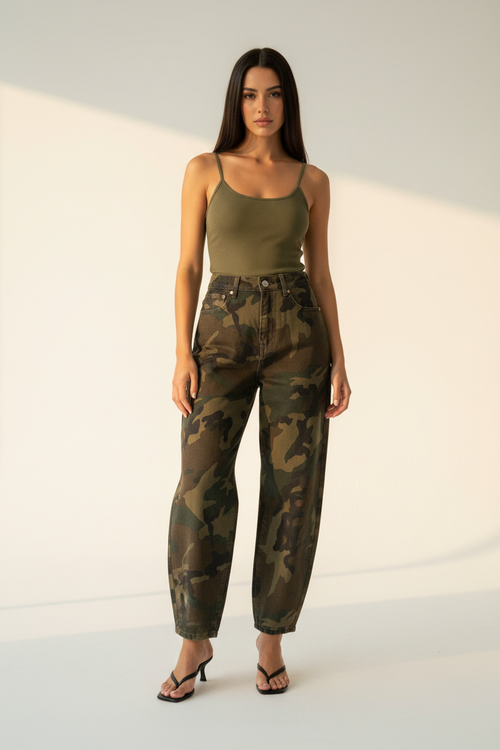 Camo Balloon Jeans - Front