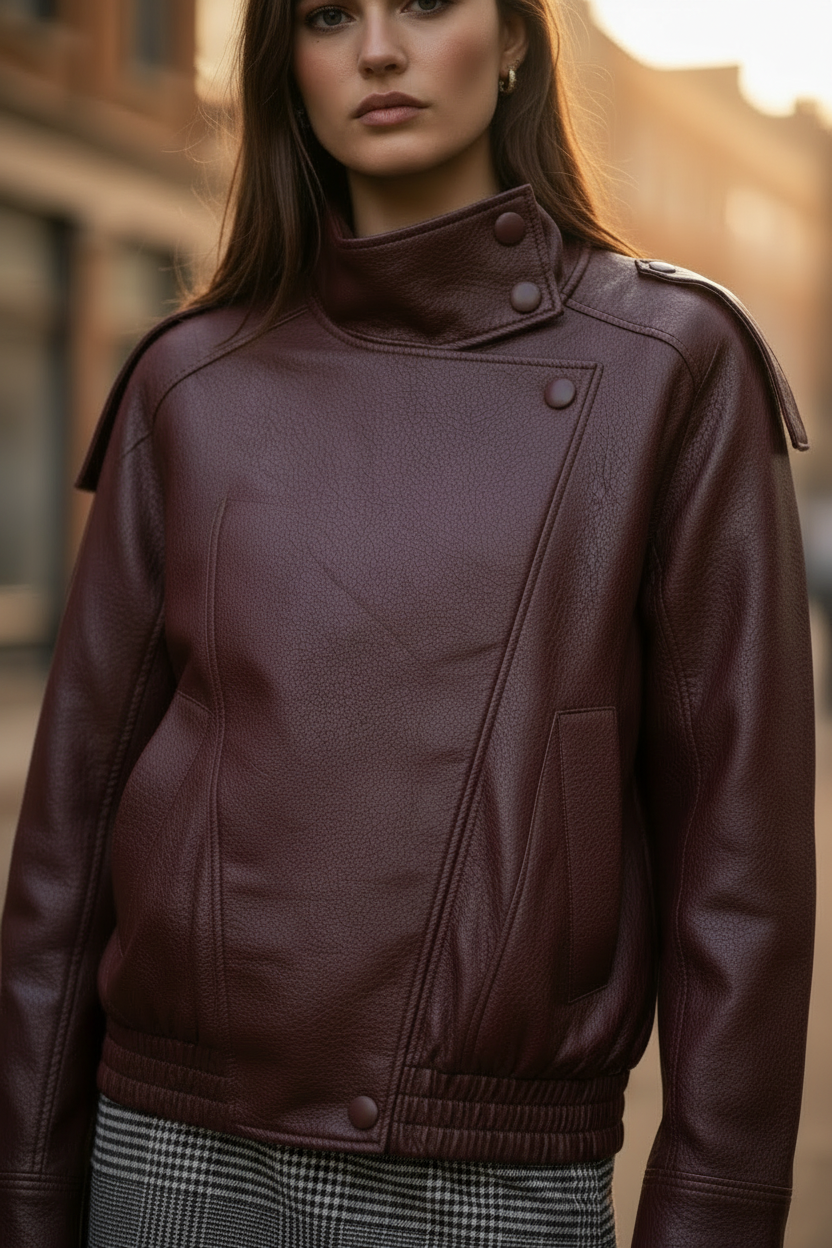 Close-Up – Burgundy Jacket No Zip