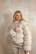 Cream Fur Jacket — New Background