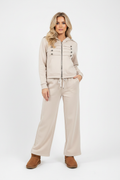 Cream Military Co-ord Set on Model
