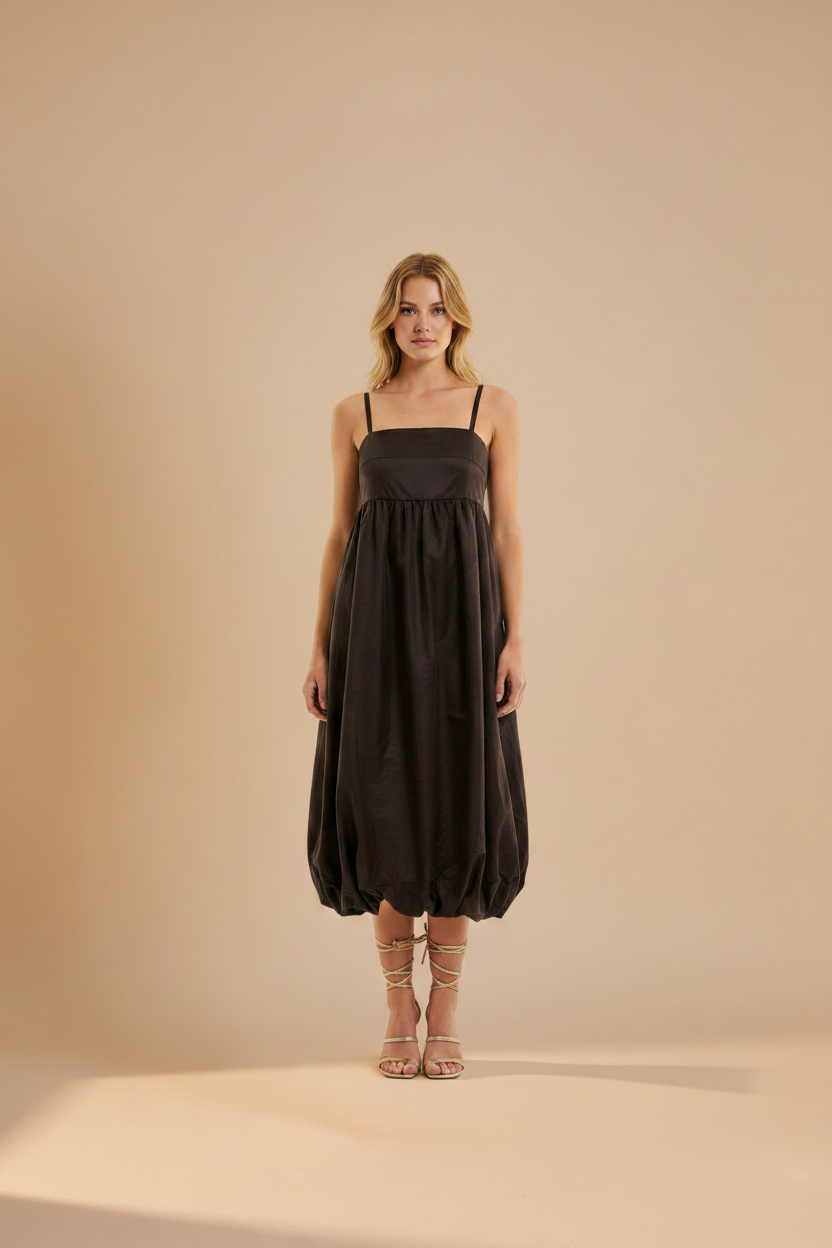 Dark Brown Bubble Dress - Warm Studio