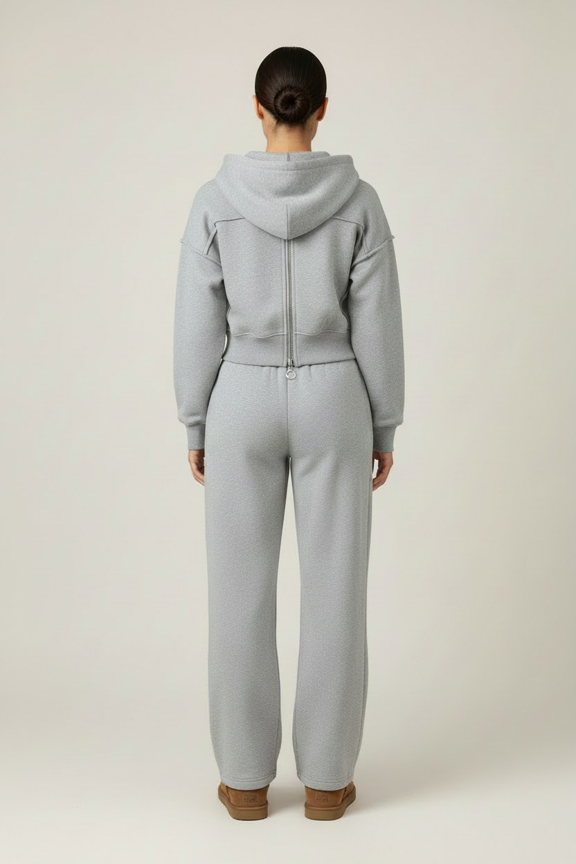 Rear studio image clearly showing the jacket back zip