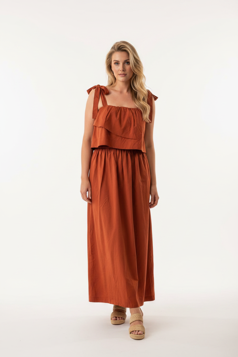 Rust Dress Studio Shot