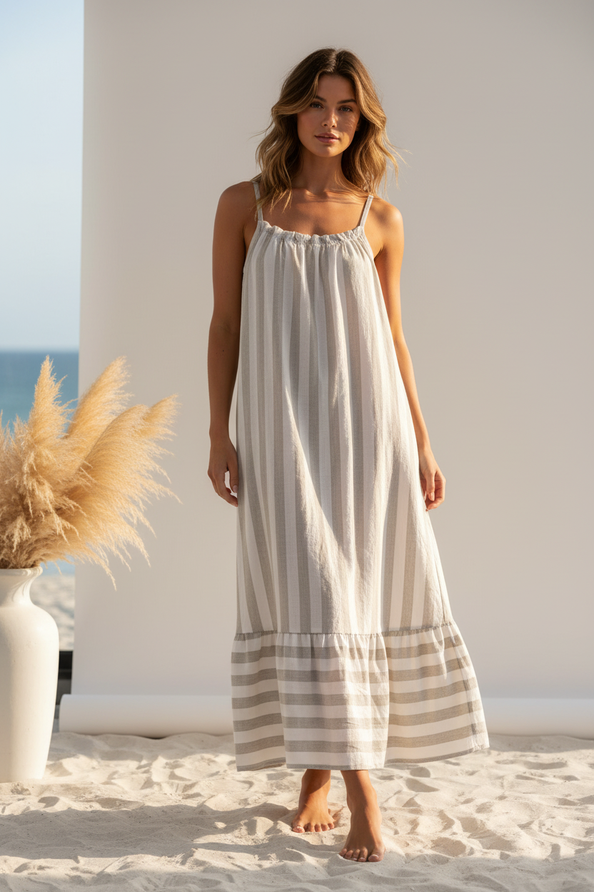 Stripe Maxi Dress - Beach Studio