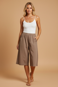 Taupe Bermuda Shorts - Studio Shoot